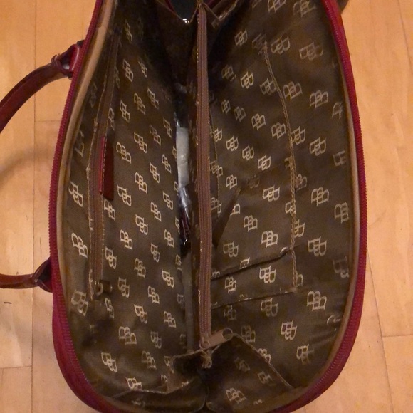 Unused burgundy and brown tote bag with strap - Picture 6 of 8